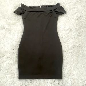 Womens Off the Shoulder Black Zipper Bebe Dress Size M
